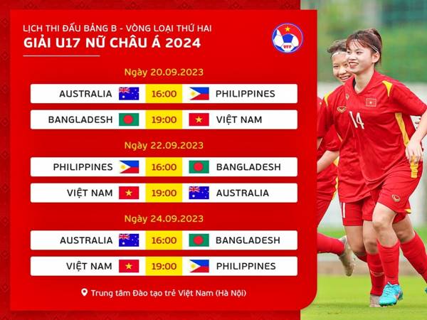 Bóng đá Việt Nam 2/8: Việt Nam làm chủ nhà bảng B U17 nữ châu Á