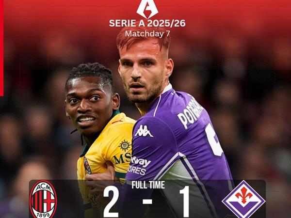 AC Milan trở lại ngôi đầu Serie A sau 7 vòng đấu